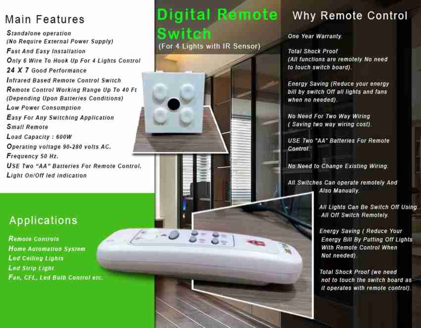 How to control lights and fan through remote  Wireless remote control  switch easy to install 