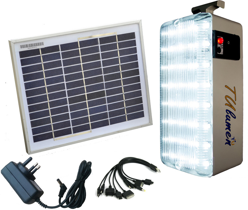 Solar lamp with mobile charger top