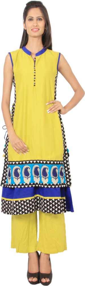 Rama Women Self Design A-line Kurta - Buy Lime Green Rama Women Self Design  A-line Kurta Online at Best Prices in India