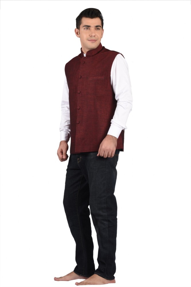 manish CREATIONS Men Pyjama Ethnic Jacket Set - Buy 110-WINE