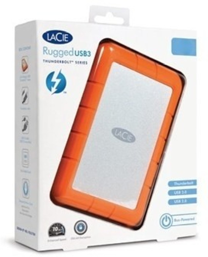 LaCie Rugged USB 3.0 Thunderbolt 1 TB External Hard Disk Drive (HDD) -  LaCie 