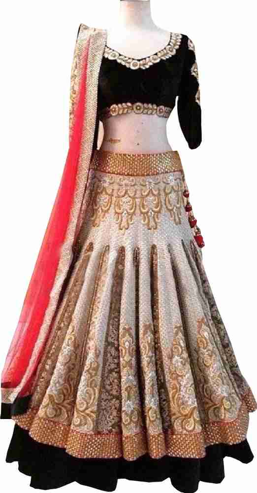 Chamunda Enterprise Embroidered Stitched Lehenga Choli Buy Chiku