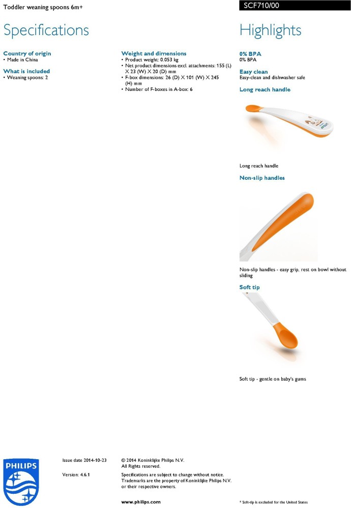 Toddler weaning spoons 6m+ SCF710/00