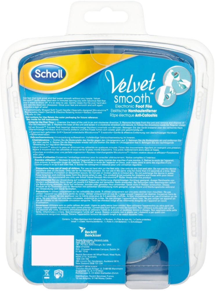 Scholl Express Pedi Velvet Smooth Electronic Foot File Massager