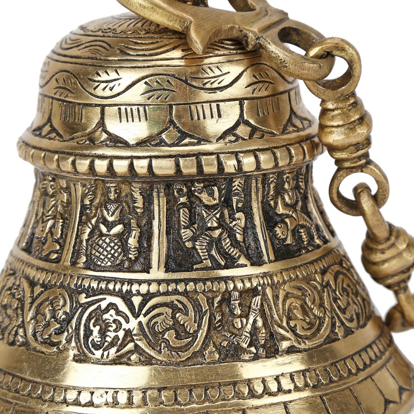 Brass Hanging Bell Solid Bell with Deep Sound Antique Style Home