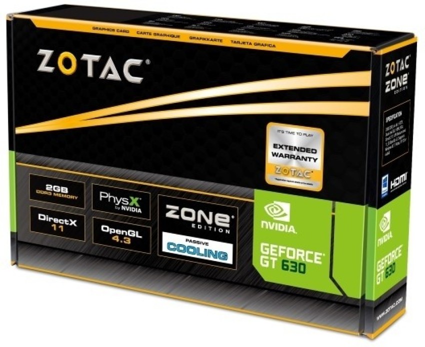 ZOTAC NVIDIA GT 630 Zone Edition 2 GB DDR3 Graphics Card ZOTAC