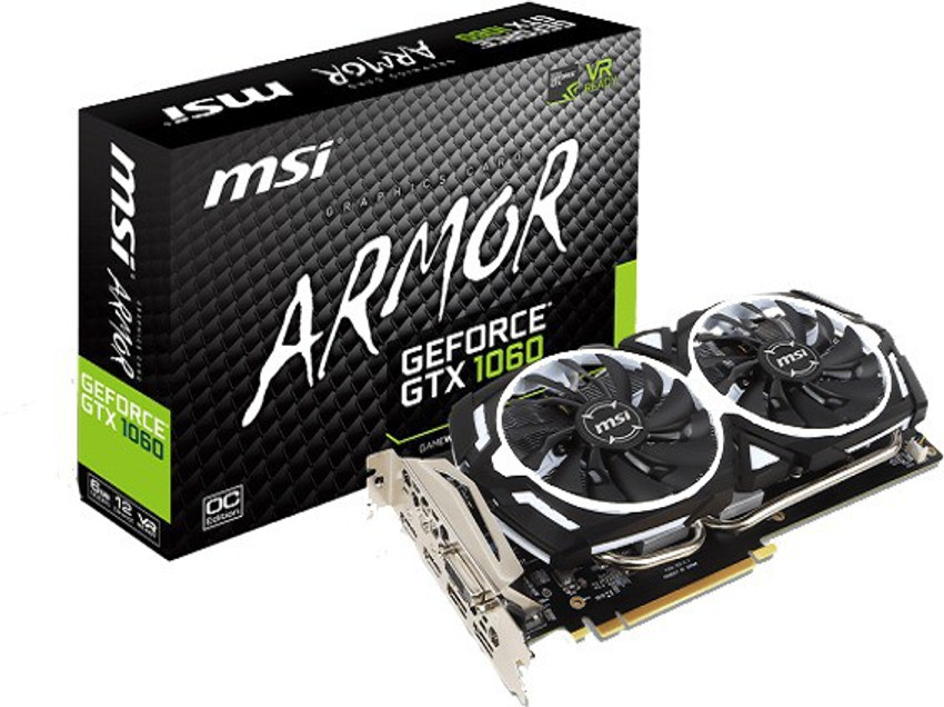 MSI NVIDIA Geforce GTX 1060 ARMOR 6G OCV1 6 GB GDDR5 Graphics Card