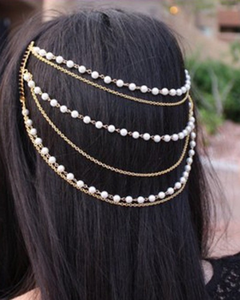 Young & Forever Golden Layers Headgear Hair Chain Price in India