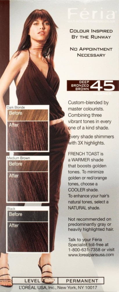 LOreal Paris Feria MultiFaceted Shimmering Permanent Hair Color 56  Brilliant Bordeaux Auburn Brown 1 Kit  Walmartcom