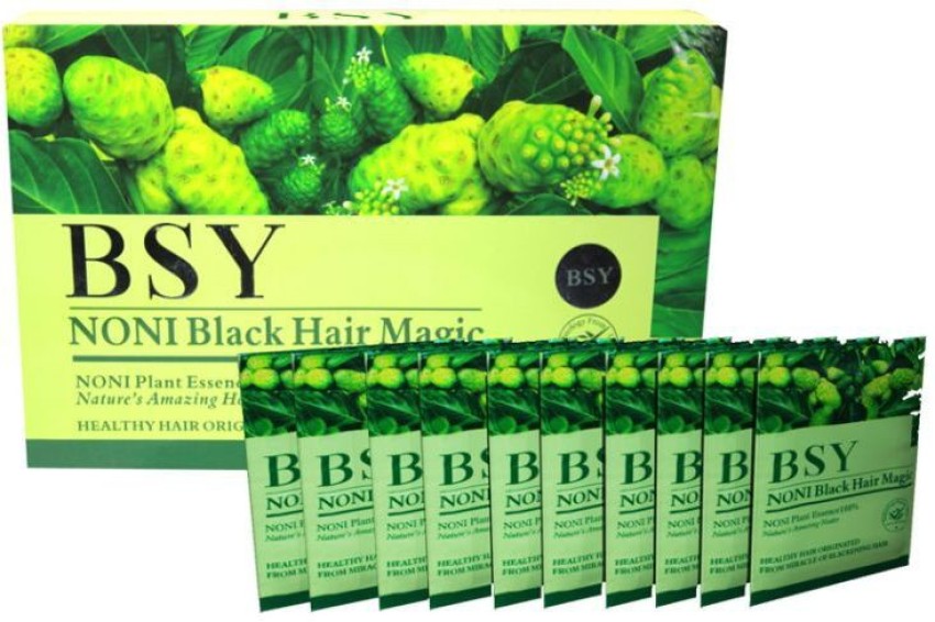 BSY Noni Black Hair Magic Hair color shampoo 12ml x 20 Sachets Ammonia  Free Shampoo for men Natural Black Permanent Hair Dye Shampoo for women  Noni Fruit Hair Dye 5 Minutes Hair