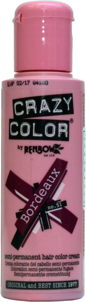 Crazy Color Semi-Permanent Hair Color , Bordeaux - Price in India, Buy Crazy  Color Semi-Permanent Hair Color , Bordeaux Online In India, Reviews,  Ratings & Features