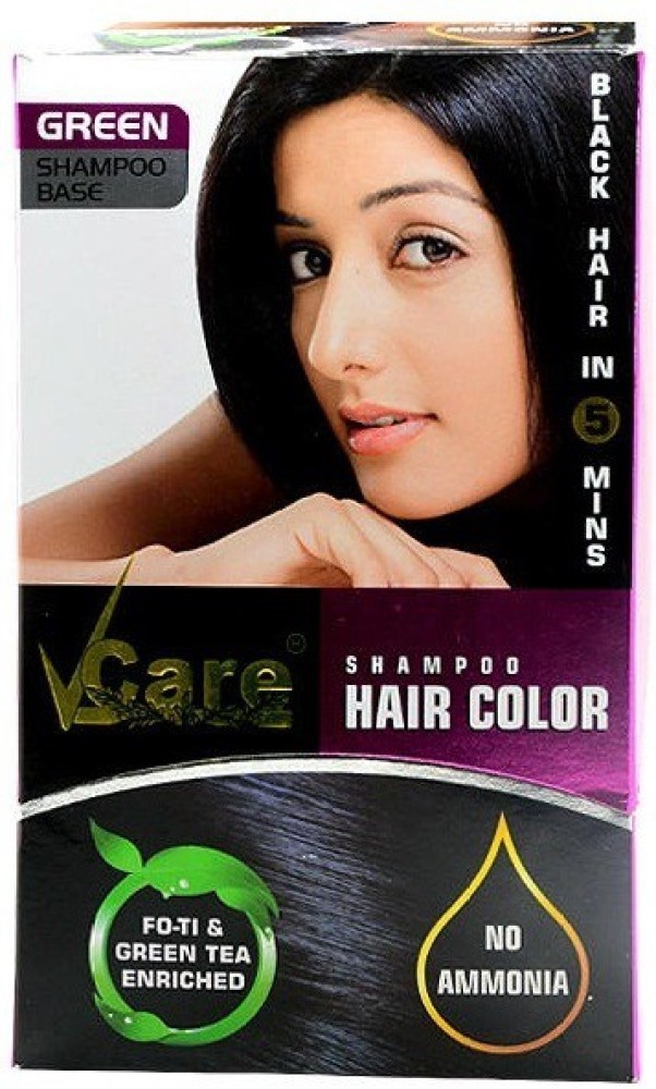 VCARE Hair Color Shampoo Triple Plus Black 180ml- Cosmetics.lk