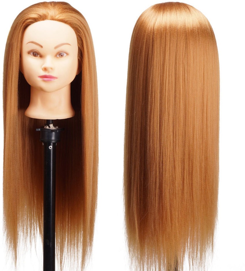 24'' 60% Real Human Hair Mannequin Head for Makeup Practice with
