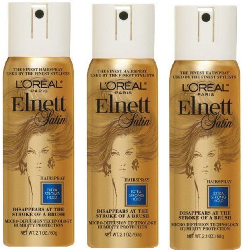 L'Oréal Paris Elnett Satin Hairspray, Extra Strong Hold, Travel Size (Pack  Of 3) Hair Spray - Price in India, Buy L'Oréal Paris Elnett Satin Hairspray,  Extra Strong Hold, Travel Size (Pack Of 3) Hair Spray Online In India,  Reviews, Ratings & Features
