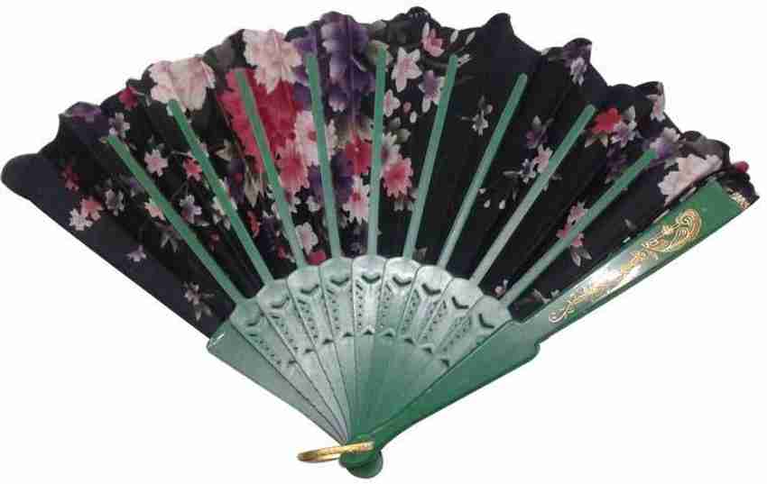 ShopeGift Foldable Floral Print Multicolor Hand Fan Price in India