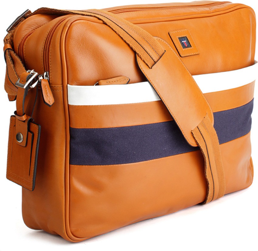 Buy LOUIS PHILIPPE Men Multicolor Messenger Bag Tan, White and Blue Online  @ Best Price in India