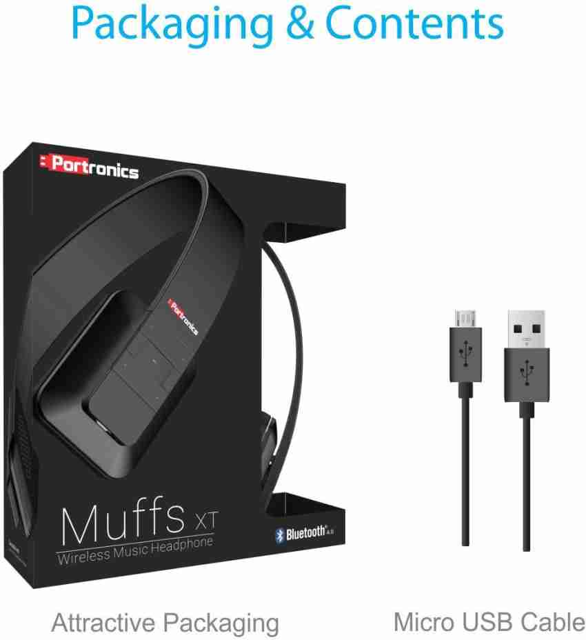 Portronics Muffs XT POR 607 Bluetooth without Mic Price in India Buy Portronics Muffs XT POR 607 Bluetooth without Mic Online Portronics Flipkart