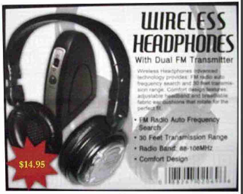 Tvtimedirect Wireless Headphones With Dual Fm Transmitter