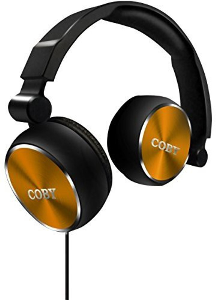 Coby Cvh 804 Gld Aluminum Foldz Headphones With Built In Mic