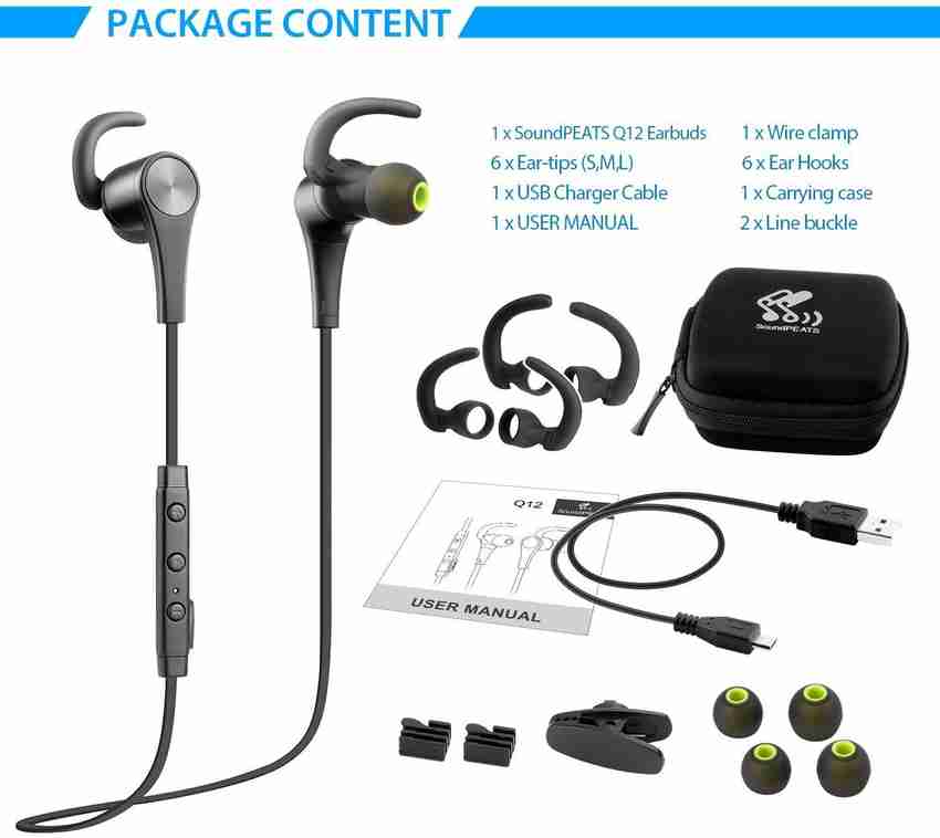 SoundPEATS Soundpeats headphone Q12 Black Wired without Mic