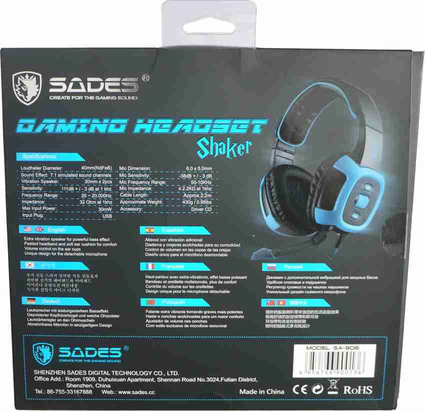 Sades SA 906 Shaker 7.1 Virtual Surround with Vibration Wired