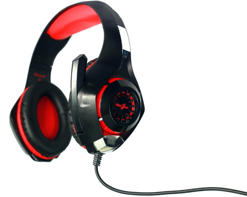 Redgear Hell Storm professional Gaming Headphones with LED Effect In line Volume controller and Retractable microphone. Wired Headset