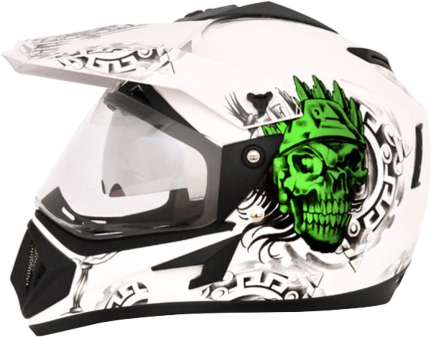 Royal Enfield TPEX Full Face Camo MLG Helmet with Clear Visor Gloss White,  Size: L(59-60cm) : : Car & Motorbike