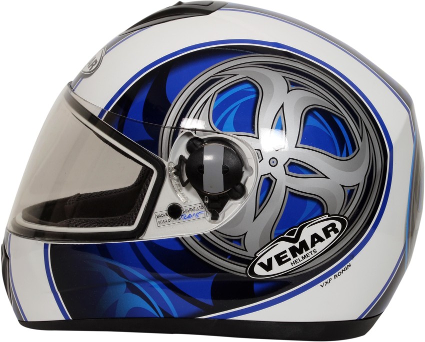 Vemar Vxp Glossy White Ronin Blue Motorbike Helmet Buy Vemar Vxp