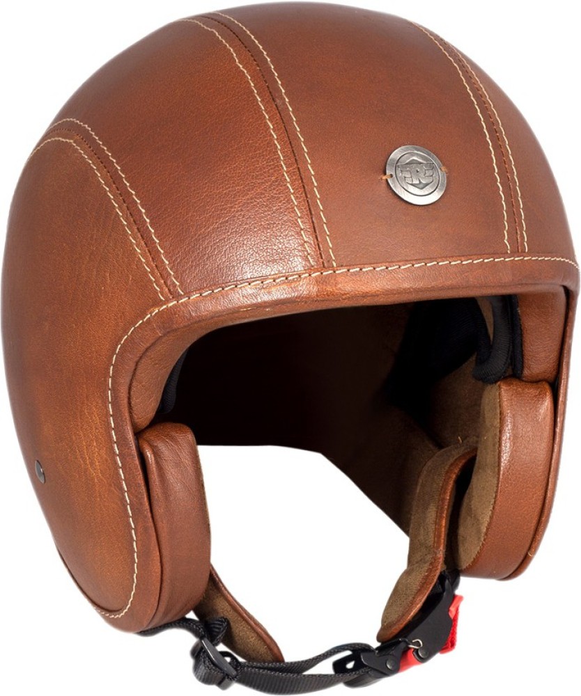 Leather hot sale crash helmet