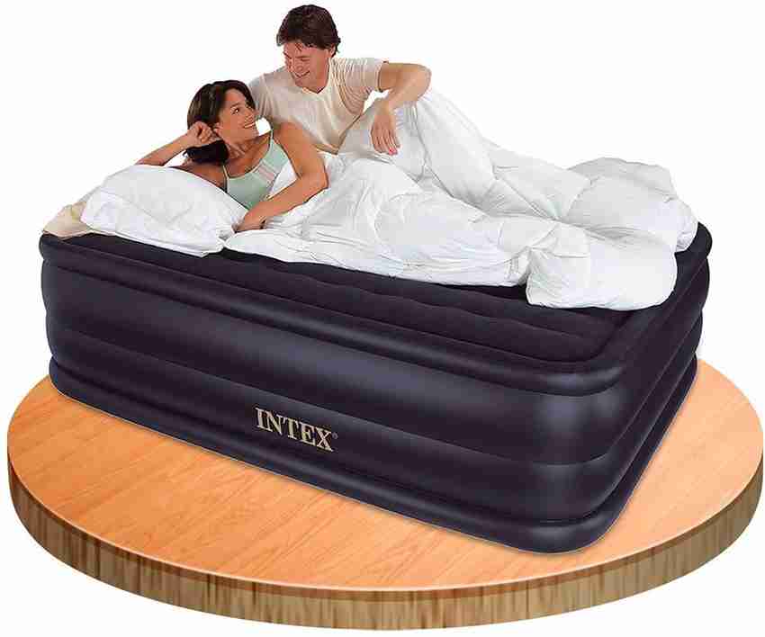 INTEX Blazon Raised Queen Air bed with Built in Electric Pump and 3 pillows Inflatable Sleeping bed Price in India Buy INTEX Blazon Raised Queen Air bed with Built in Electric