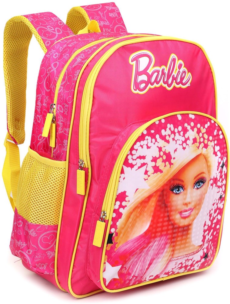 BARBIE Barbie Doll Pink and Yellow School Bag 14 inches  School Bag - School Bag