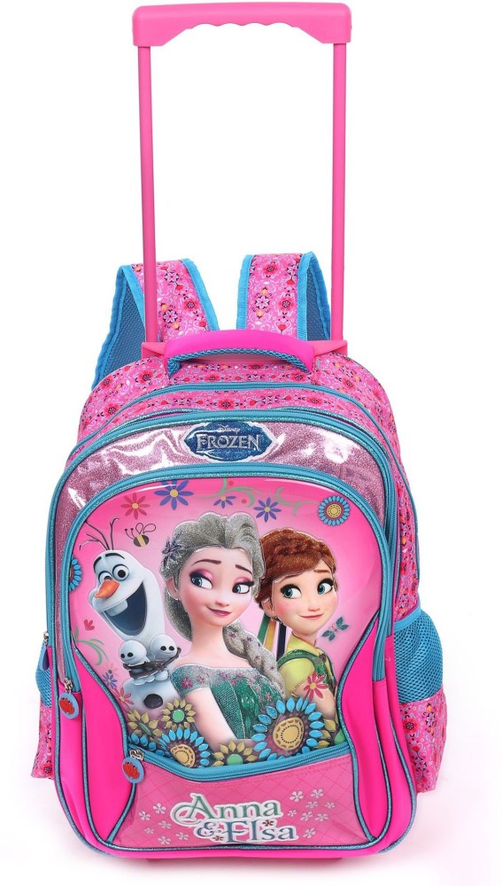 Flipkart DISNEY Frozen Anna Elsa Pink School Bag 18 inches Trolley Bag Secondary 3rd Std Plus School Bag School Bag