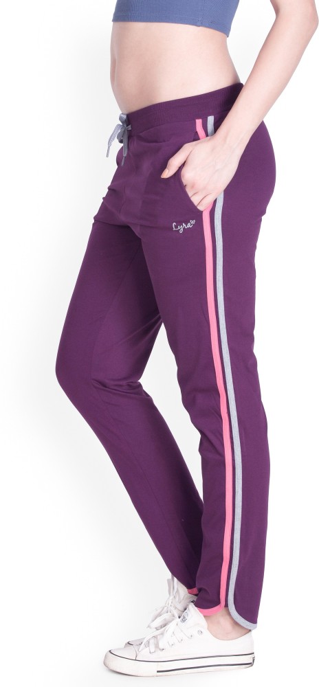 Lyra Pink  Grey Cotton Sports Track Pants  Pack Of 2