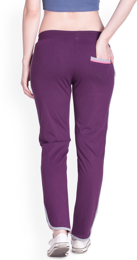 Lyra Women Solid Coloured Purple Leggings