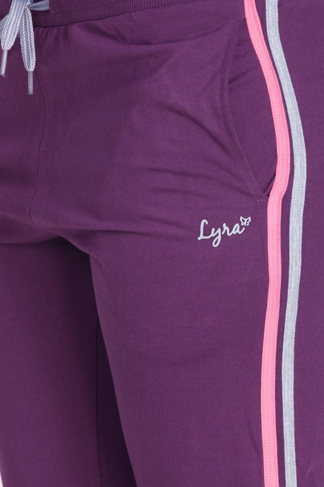 Lyra Women Solid Coloured Purple Leggings