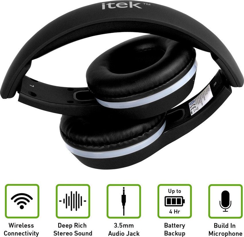 Itek BTHP002S BK Bluetooth without Mic Headset Price in India