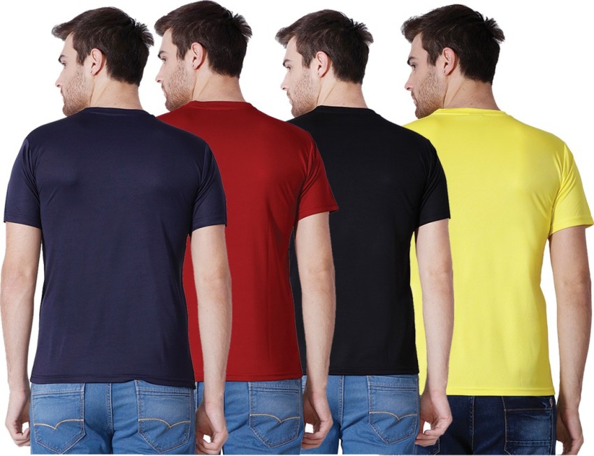 DB Solid Men Round Neck Multicolor T Shirt Buy DB Solid Men