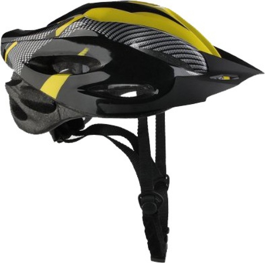 Yellow cycling outlet helmet