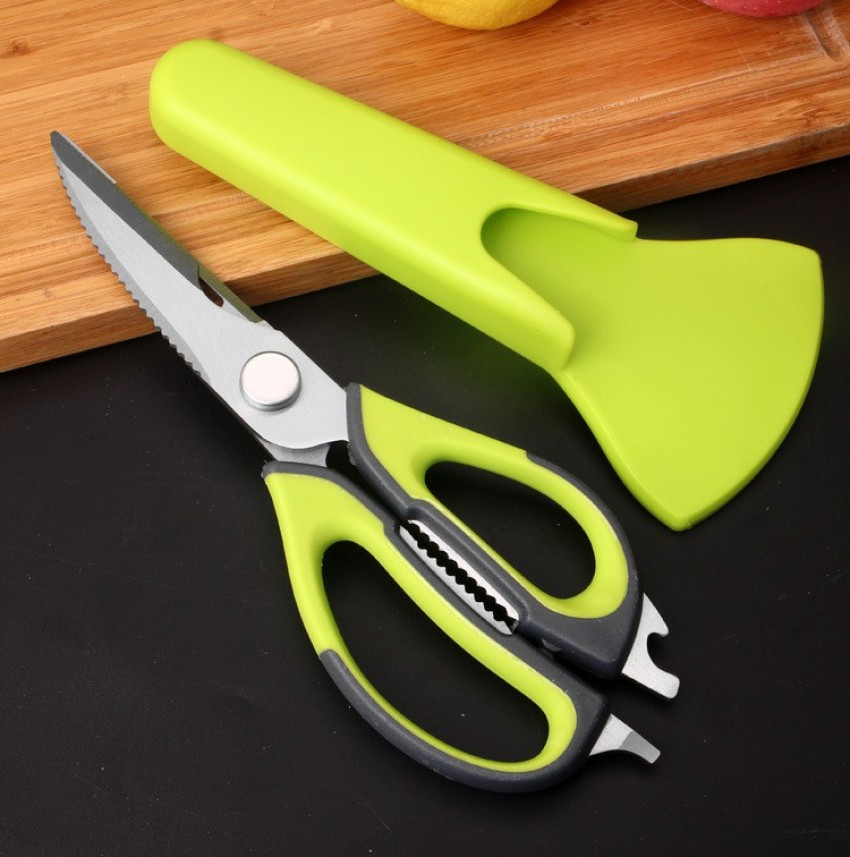 6 in 1 Kitchen Cutter Food Scissors Vegetable Slicer Multipurpose Fruits  Chopper Knife with Cutting Board Gadgets Tools