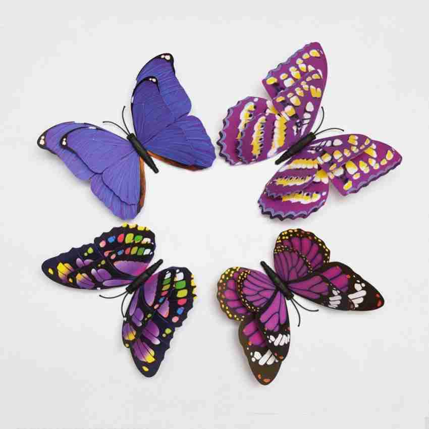 12 pcs Magnetic Butterfly Wall Stickers Decal Home Decorations Decor Double  Wing