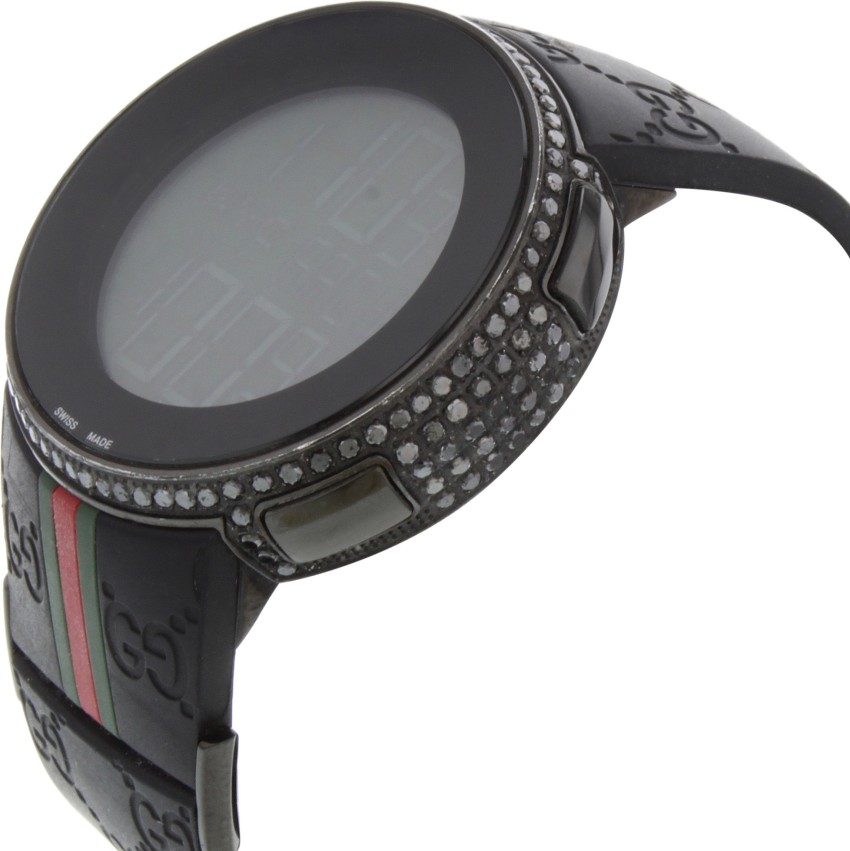 Digital gucci watch with hot sale diamonds