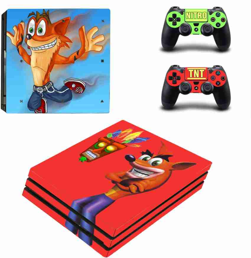 Hytech Plus Crash Bandicoot Super Retro Ultra Edition Theme Sticker for PS4  PRO Console & 2 Controllers Gaming Accessory Kit - Hytech Plus 