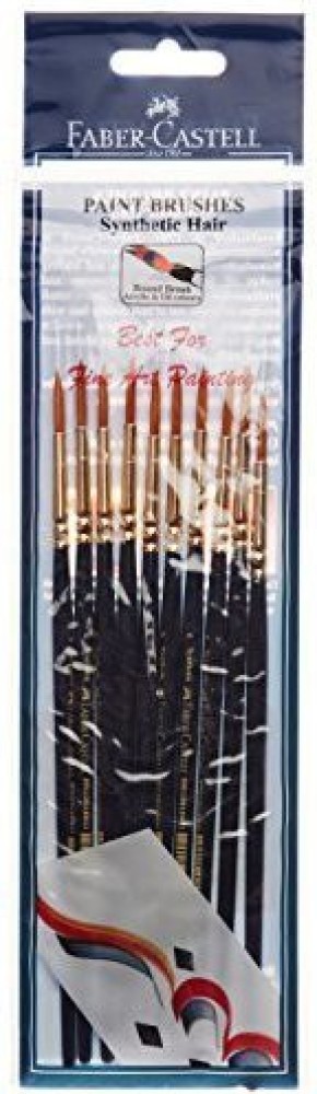 Faber Castell Synthetic Hair Flat Paint Brush, Assorted - Set of 7