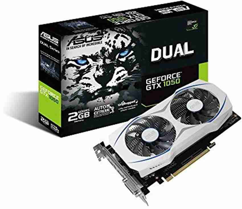 ASUS NVIDIA ASUS Geforce GTX 1050 O2GB Dual Fan Edition DVI D HDMI DP 1.4 Gaming Graphics Card DUAL GTX1050 O2G Graphic Cards 2 GB GDDR5 Graphics Card ASUS Flipkart