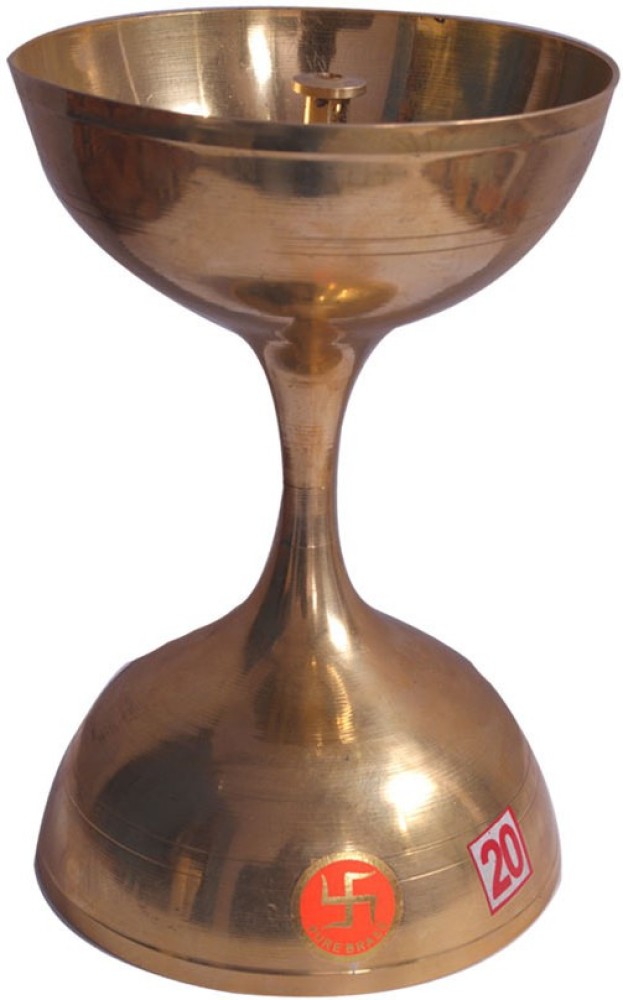 Akhand Diya, Jyot Big Size Decorative Showpiece - 20 cm  (Brass, Brown)