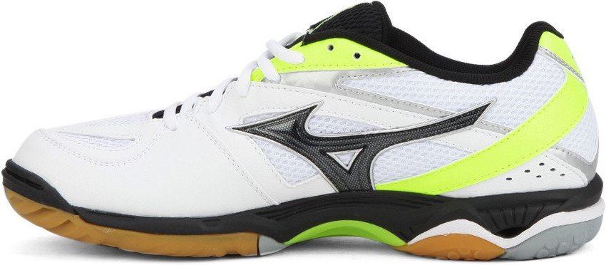 MIZUNO WAVE HURRICANE 2 Indoor Shoes For Men Buy WHITE BLACK YELLOW Color MIZUNO WAVE HURRICANE 2 Indoor Shoes For Men Online at Best Price Shop Online for Footwears in India Flipkart