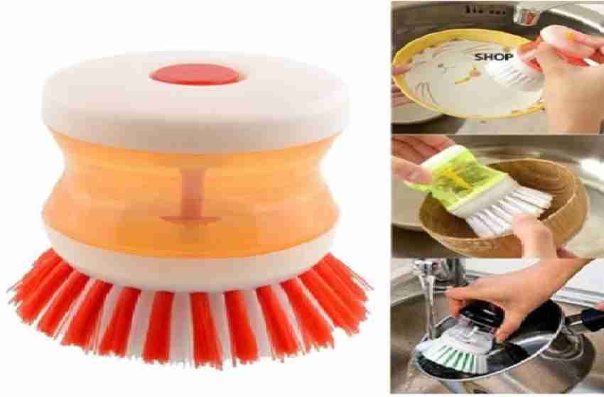 Polypropylene Dish Brush With Washing Up Liquid Soap Dispenser