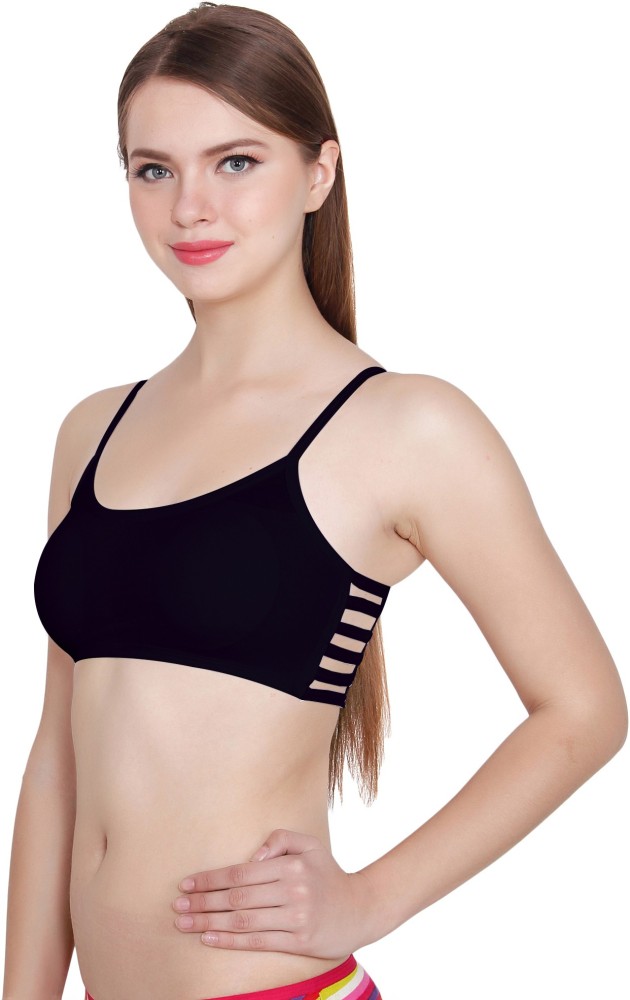 Buy PIFTIF 6 Strap Padded Bralette(Removable Pads) White at