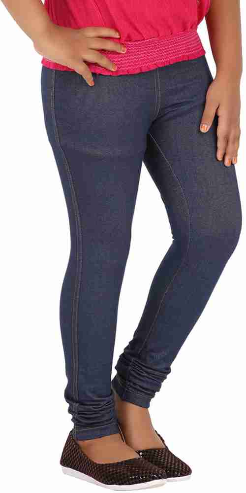 Fawn Fashion Girls Blue Cotton Blend Jeans & Jeggings Pack of 2