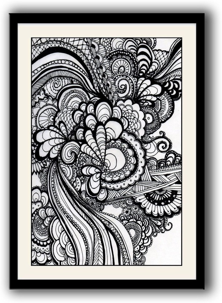 Artifa Doodle Art framed wall painting Canvas 14 inch x 10 inch